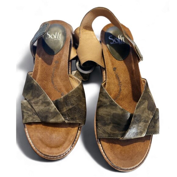 Sofft Bayo Olive Green Camo Ladies Sandals 9M SF0059606 - Picture 2 of 10